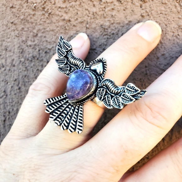 New Lepidolite 925 Silver Mystic Ring. - Picture 14 of 16